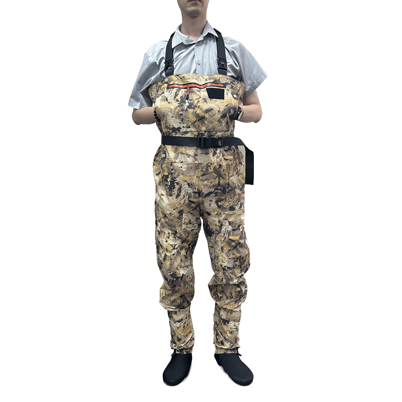 camouflage 3 layer breathable moisture permeable Nylon/PVC Waterproof Hunting Fishing Waders for Men and Women with Boots